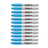 Sharpie Marqueur Permanent Pointe Fine 1 mm Boîte de 12 - Bleu Brillant
