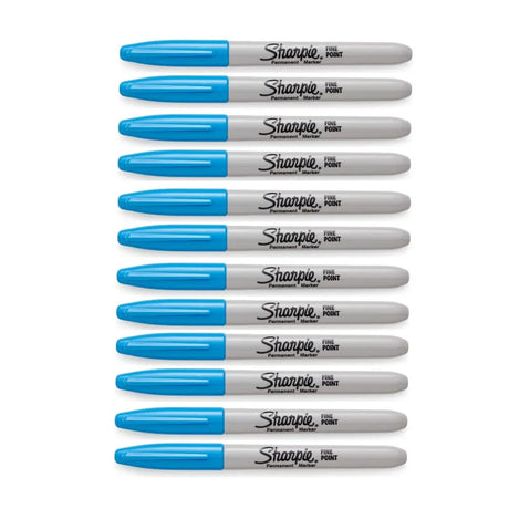 Sharpie Marqueur Permanent Pointe Fine 1 mm Boîte de 12 - Bleu Brillant
