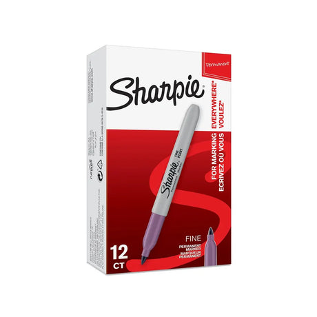 Sharpie Marqueur Permanent Pointe Fine 1 mm Boîte de 12 - Mûre