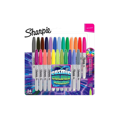 Sharpie Marqueur Permanent Pointe Ultra-Fine 0.3 mm Blister de 24 - Couleurs Cosmiques