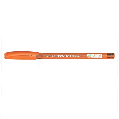 Krish Boîte de 50 Stylos à bille Tri-3, 1,00 mm - Orange