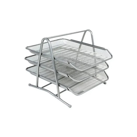 M.Office Panier à Courrier Métallique Gris 3 Niveaux