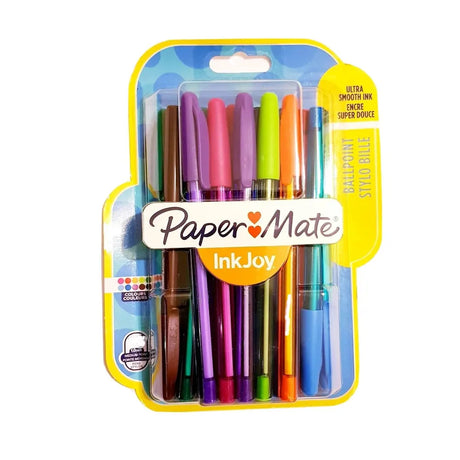InkJoy Paper Mate Blister de 12 Stylos Fifty InkJoy - Assortiment de Couleurs