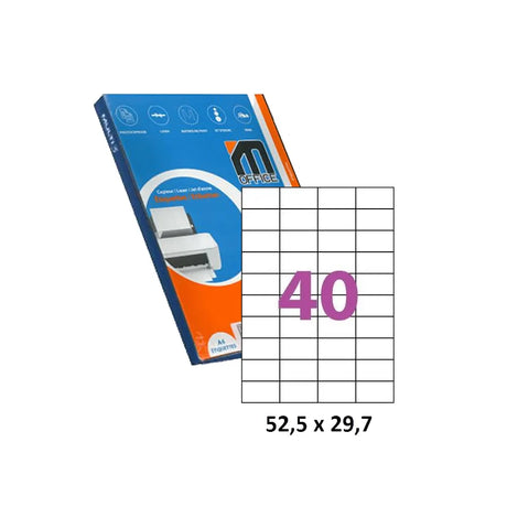 M.Office Étiquettes Adhésives A4 Format 52,5x29,70