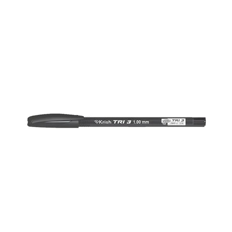 Krish Boîte de 50 Stylos à bille Tri-3, 1,00 mm - Noir