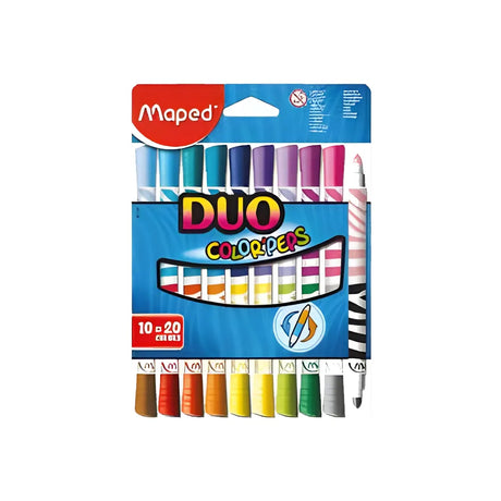 Maped Feutres Duo Double Couleur – Boîte de 10