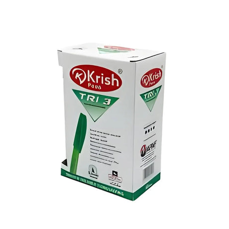 Krish Boîte de 50 Stylos à bille Tri-3, 1,00 mm - Vert