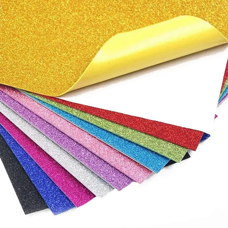 M.School Adhesive Foam Paper with Glitter 24x32 cm - Pack of 10 Sheets