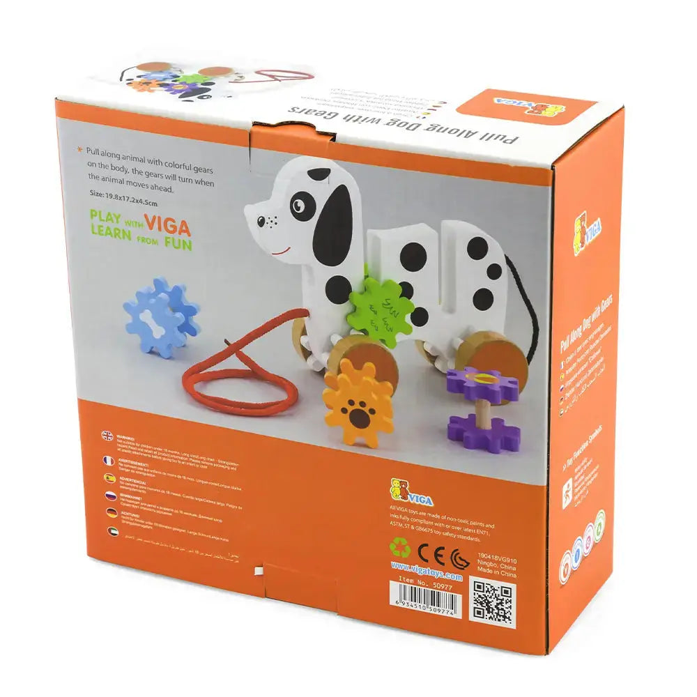 Viga Toys Pull Dog with Gears 18M+