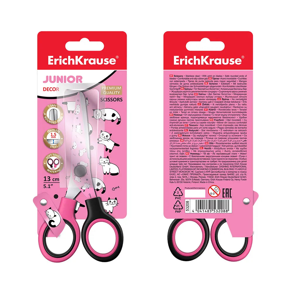Erichkrause Ciseaux Junior avec Imprimé Chat