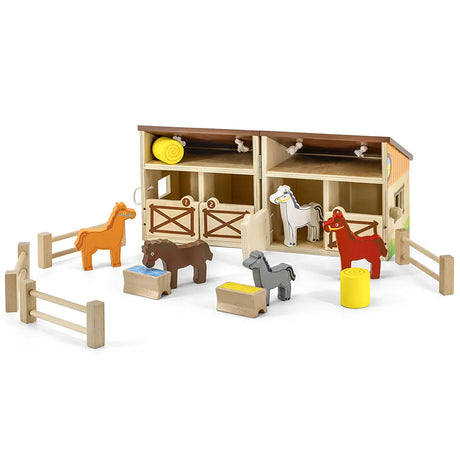 Viga Toys Jeu de Ferme Stable Pliable  3A+