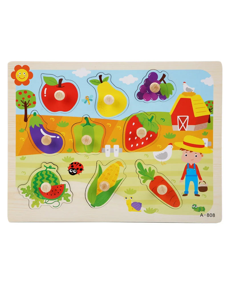 Puzzle Encastrable En Bois les Fruits 18M+