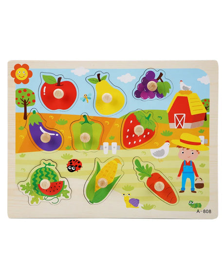 Puzzle Encastrable En Bois les Fruits 18M+