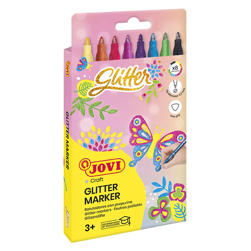 Jovi Boîte de 8 Feutres - Couleurs Glitter