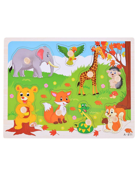 Puzzle Encastrable En Bois Jungle 18M+