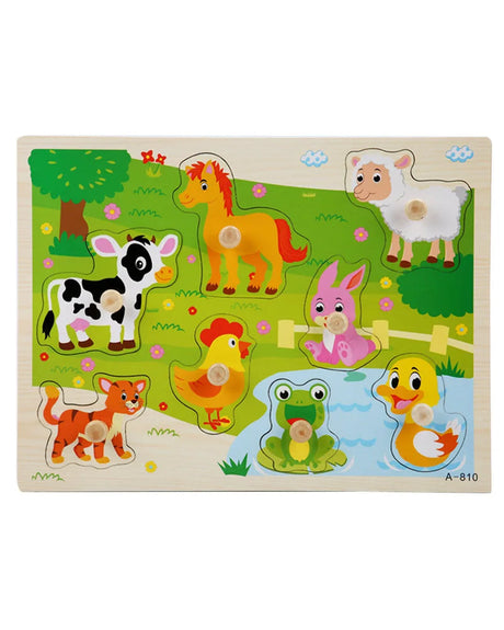 Puzzle Encastrable En Bois Animaux de la Ferme 18M+