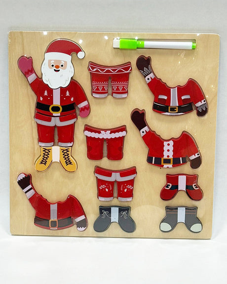 Puzzle En Bois Personnage Père Noël & Ardoise 3ans+
