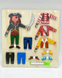 Puzzle En Bois Personnage Pirate & Ardoise 3ans+