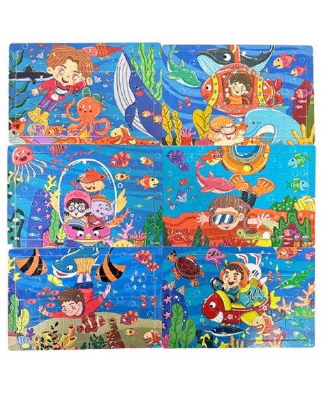 Ensemble 6 Puzzles en Bois Petit Modèle - Fond de l'Océan