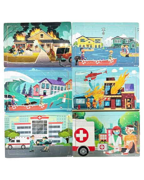 Ensemble 6 Puzzles en Bois Petit Modèle - Secours