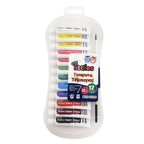 Boîte de 12 Gouaches Couleurs 12ml & Brosse
