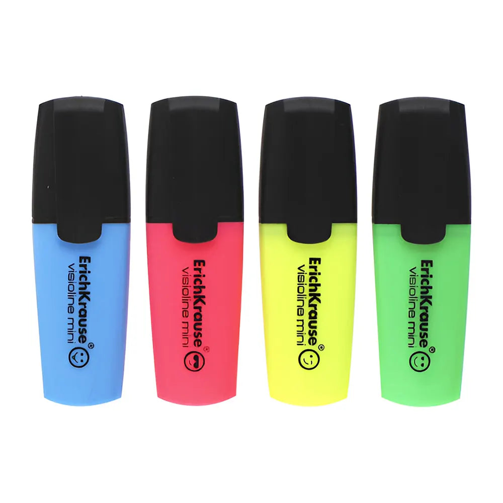 Erichkrause Boîte de 4 Mini Marqueurs Fluo Visioline 