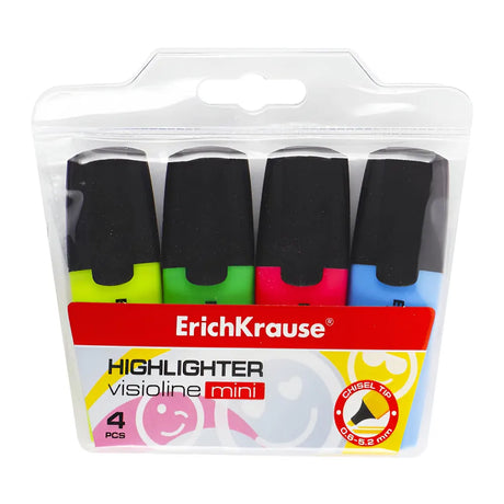 Erichkrause Boîte de 4 Mini Marqueurs Fluo Visioline 